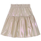 Girls Gold Logo Skirt, 1, hi-res