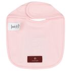 Baby Girls Pink and Gold Logo Bib, 3, hi-res