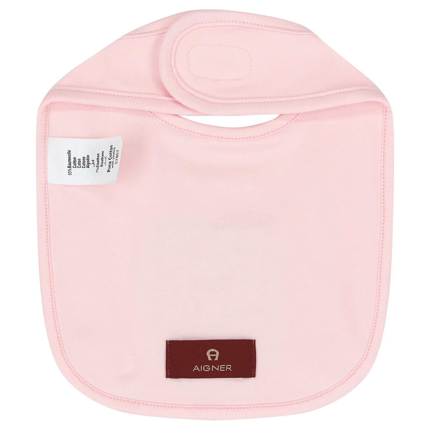 Baby Girls Pink and Gold Logo Bib, 3, hi-res