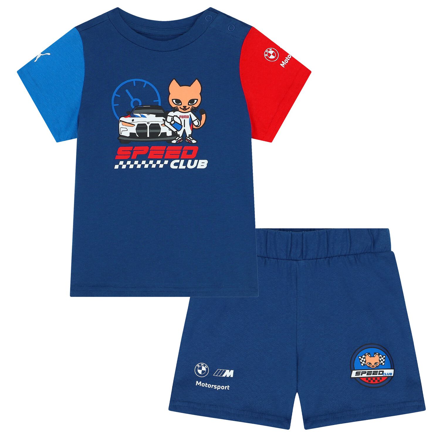Boys Blue Logo Shorts Set, 2, hi-res