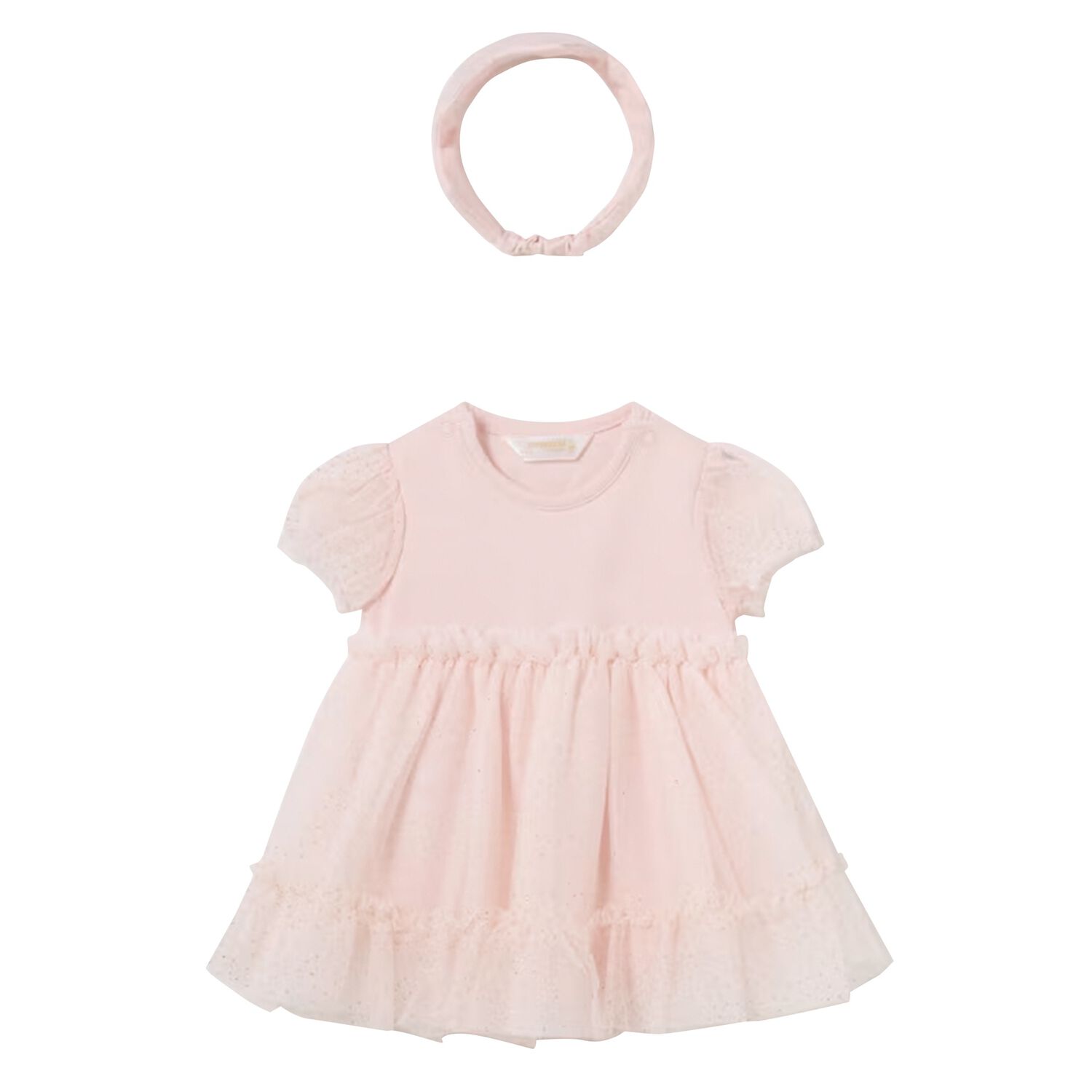 Baby Girls Pink Butterfly Tulle Bodysuit Dress Set, 1, hi-res image number null