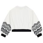 Girls White & Black Zigzag Sweatshirt, 1, hi-res