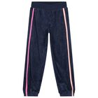 Girls Navy Blue Glitters Joggers, 1, hi-res