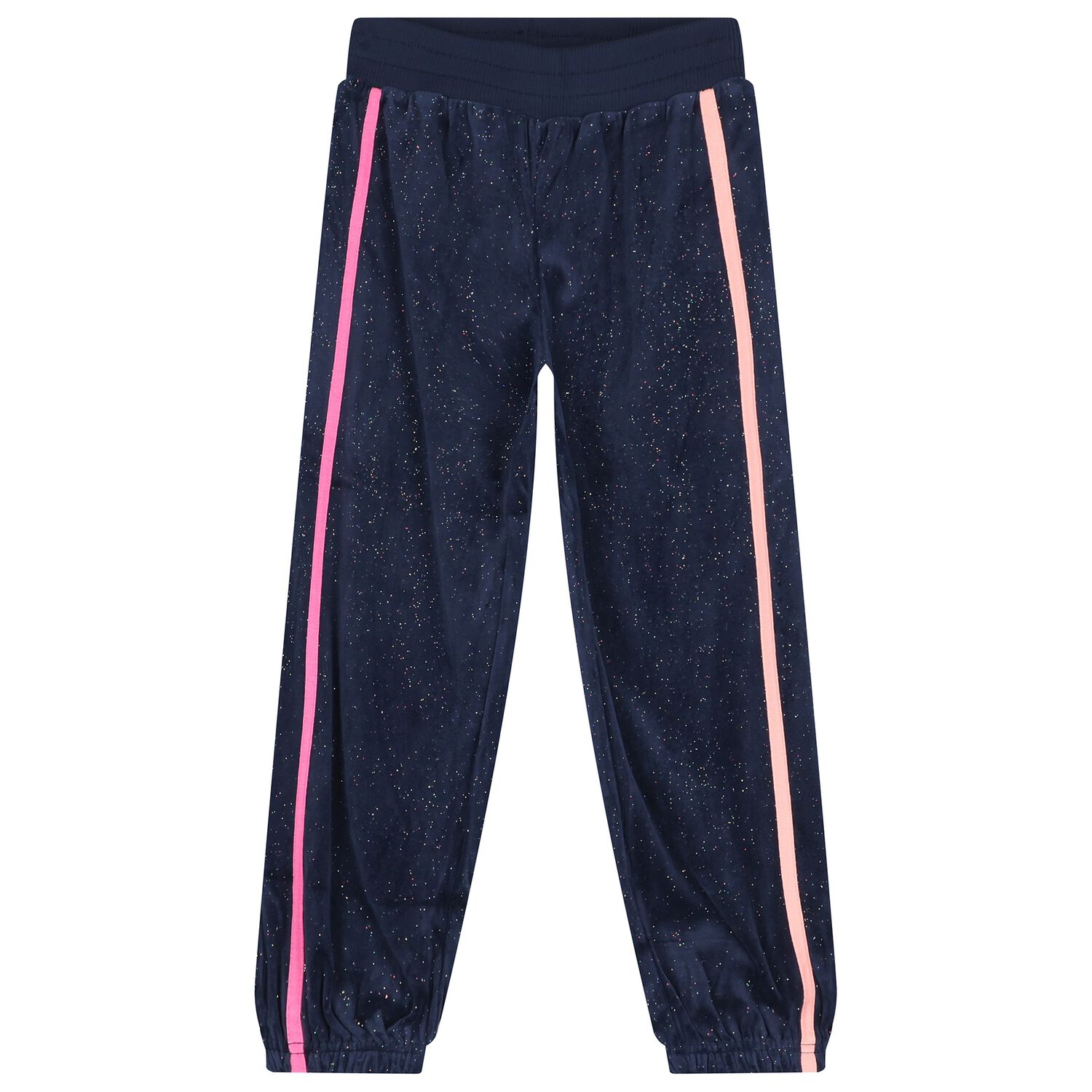 Girls Navy Blue Glitters Joggers, 1, hi-res
