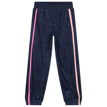 Girls Navy Blue Glitters Joggers