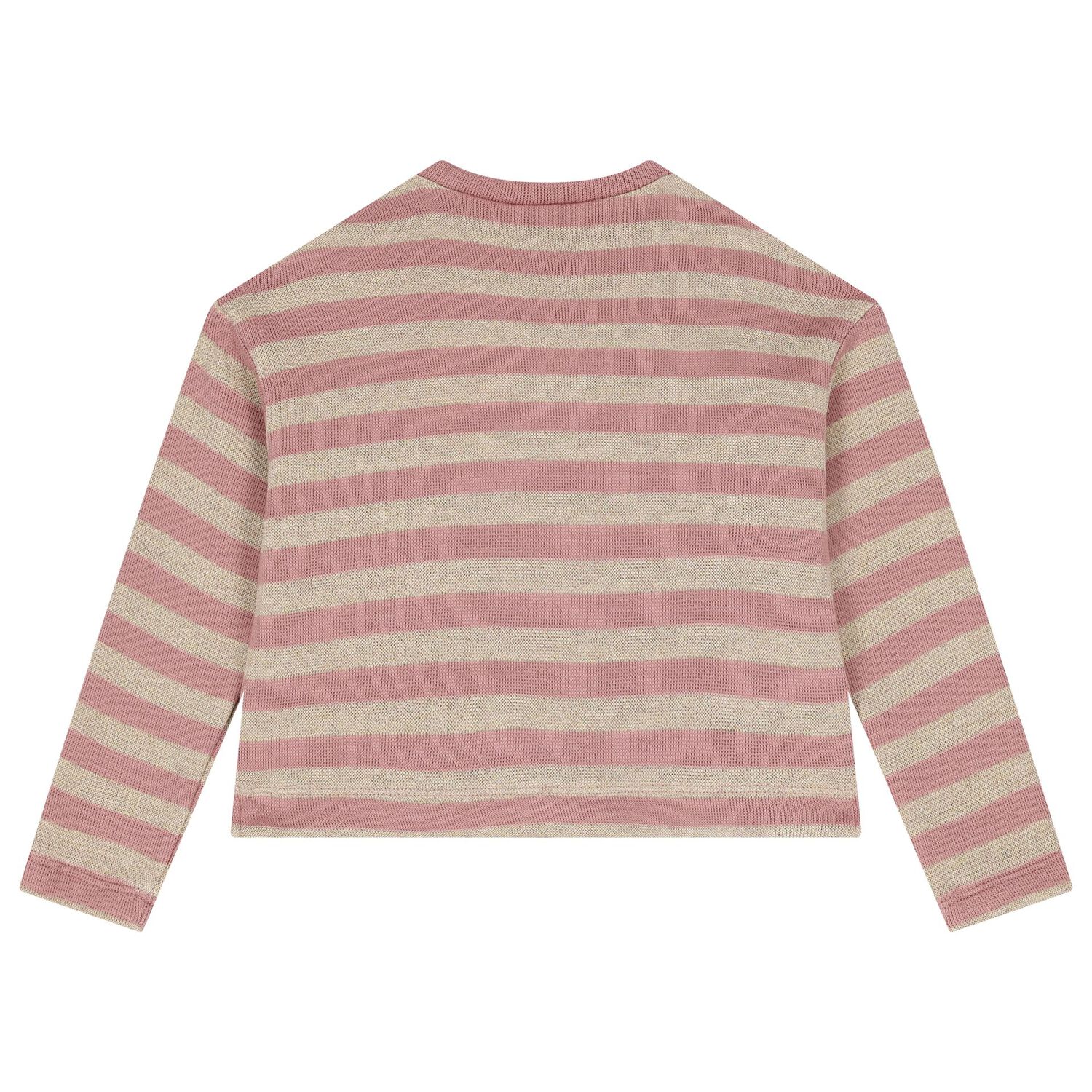 Girls Pink & Beige Striped Dress Set, 1, hi-res image number null