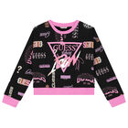 Girls Black Logo Sweatshirt, 1, hi-res