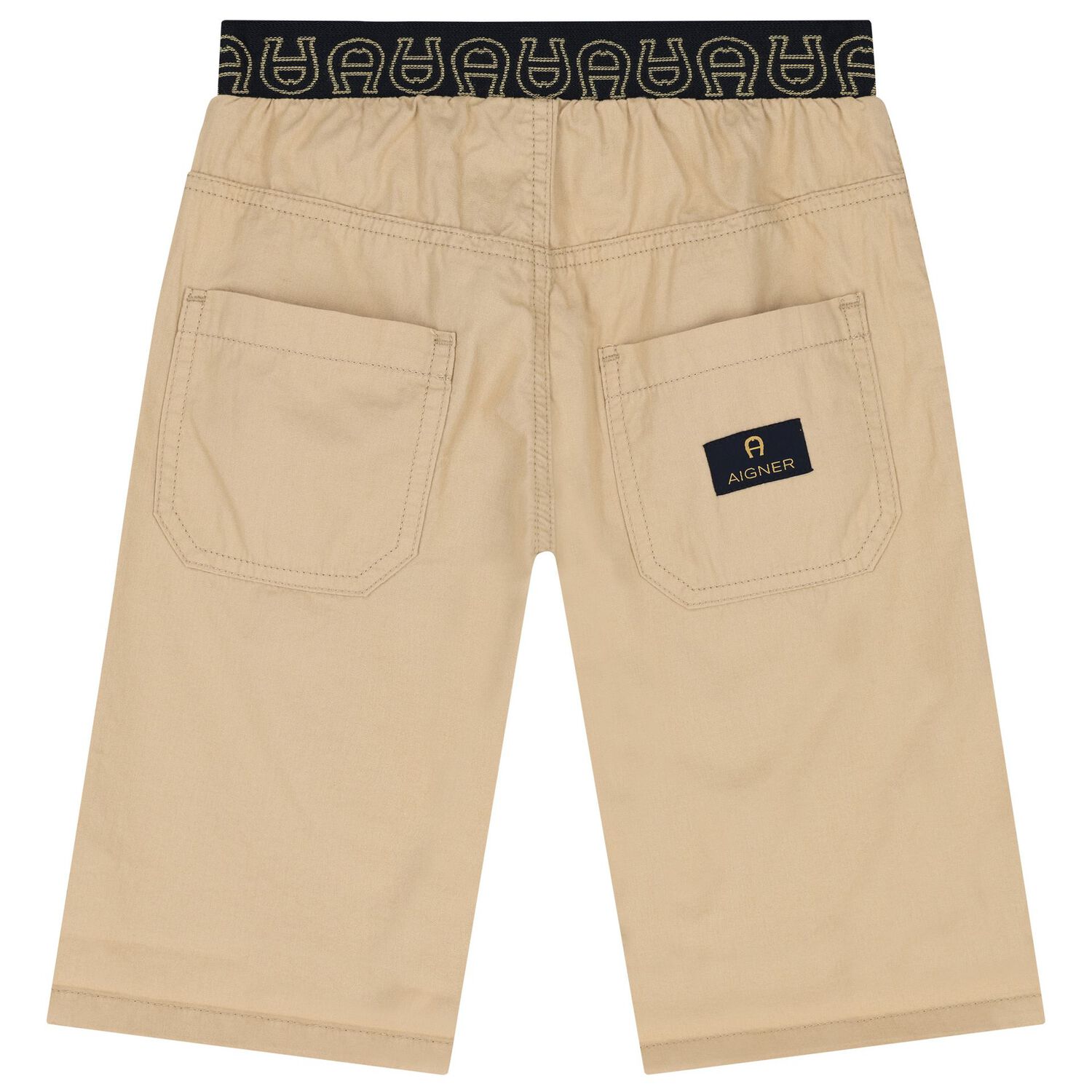Boys Beige Logo Shorts, 1, hi-res