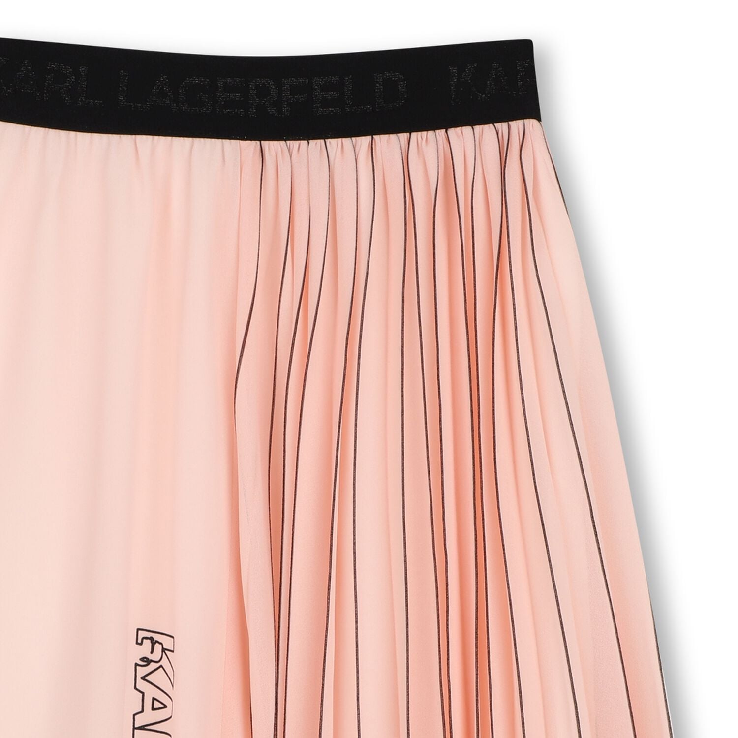 Girls Pink & Black Logo Pleated Skirt, 1, hi-res