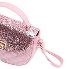 Girls Pink Glitter Handbag, 2, hi-res