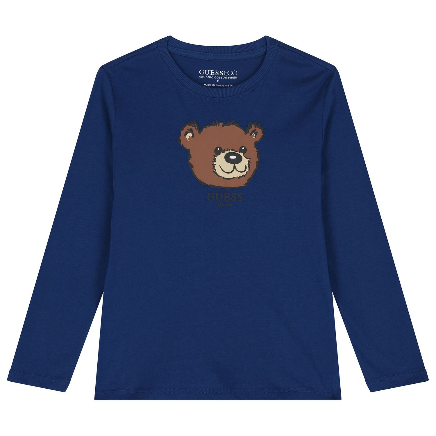 Boys Blue Teddy Bear Long Sleeve Top, 3, hi-res image number null