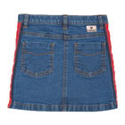 Girls Button Front Denim Skirt, 1, hi-res