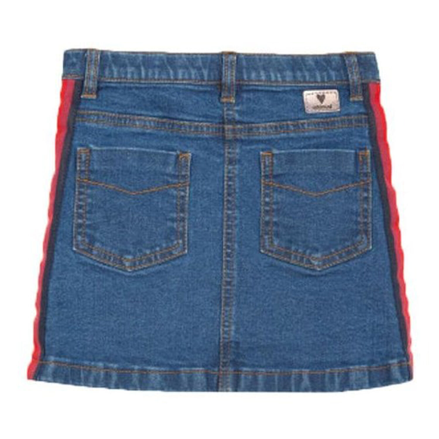 Girls Button Front Denim Skirt, 1, hi-res