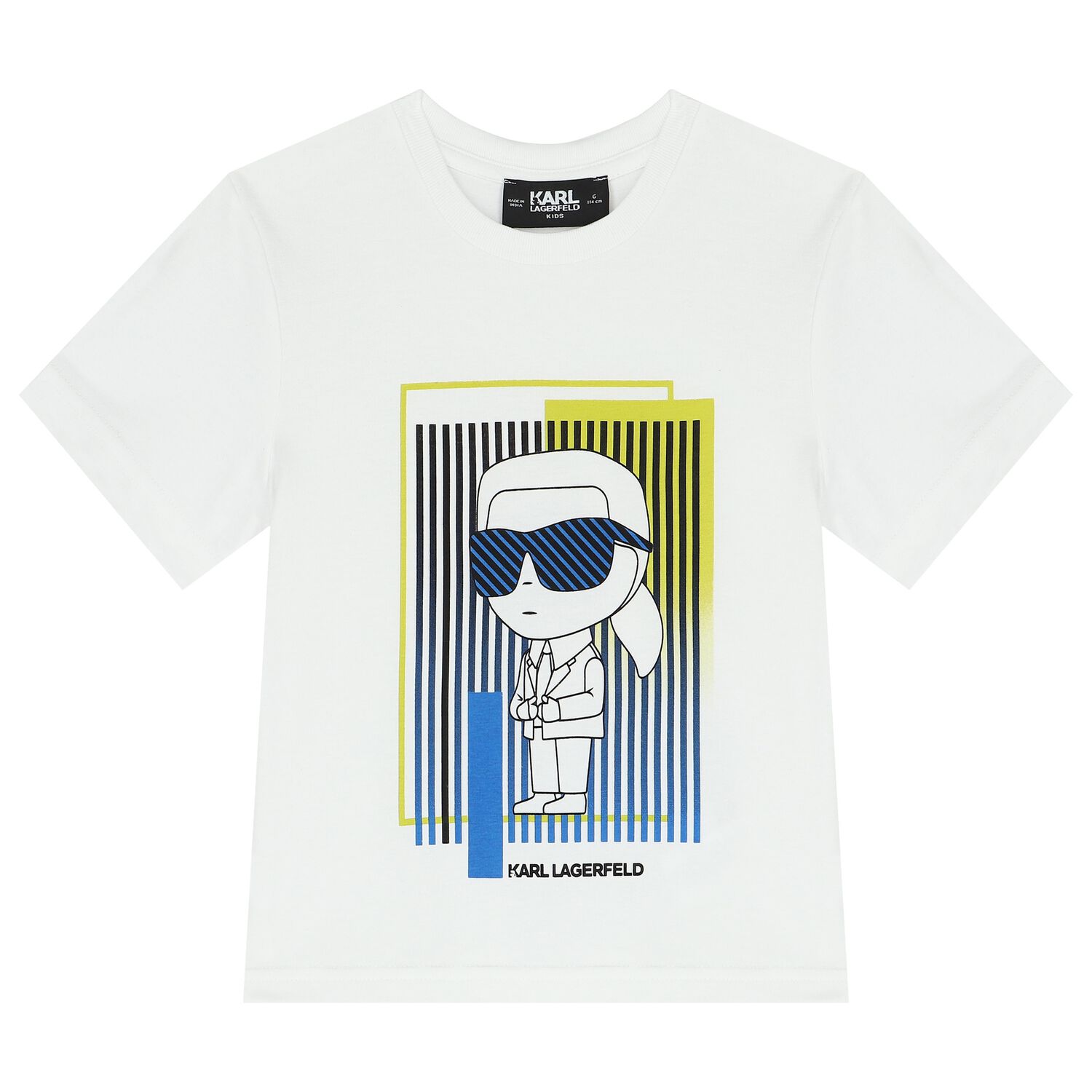 Boys White Ikonik Karl Logo T-Shirt, 1, hi-res image number null