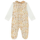 Ivory & Beige Logo Babygrow, 1, hi-res