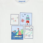 Younger Boys White & Blue Shorts Set, 1, hi-res