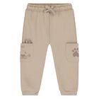 Younger Boys Beige Lion Joggers, 1, hi-res