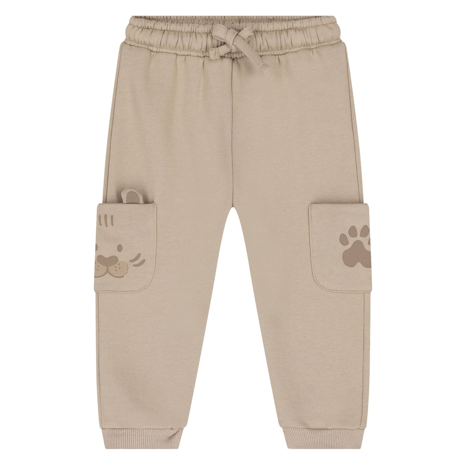 Younger Boys Beige Lion Joggers, 1, hi-res