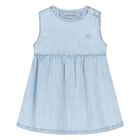 Younger Girls Blue Logo Dress, 1, hi-res