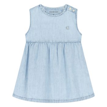 Younger Girls Blue Logo Dress