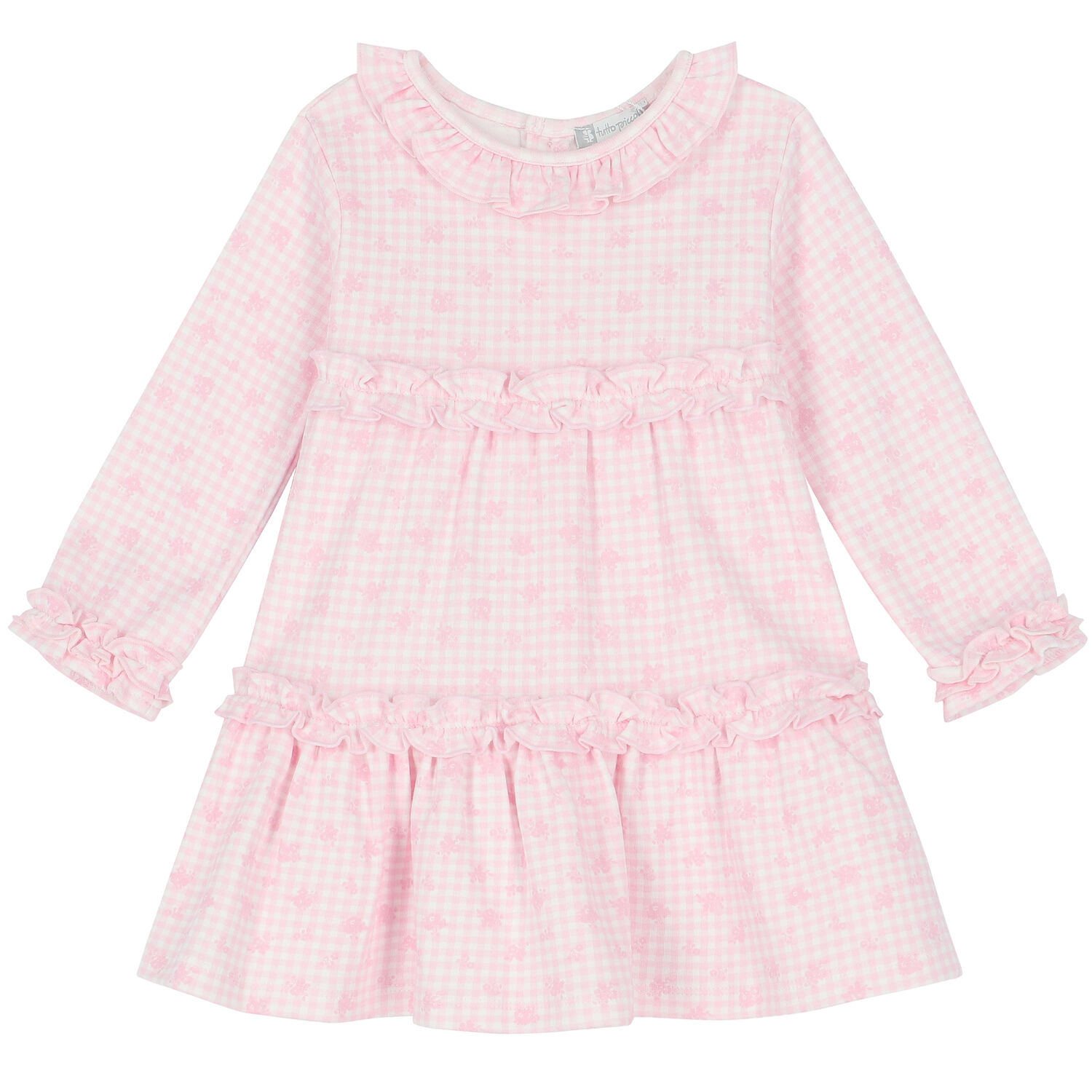 Baby Girls Pink & White Gingham Dress Set, 1, hi-res