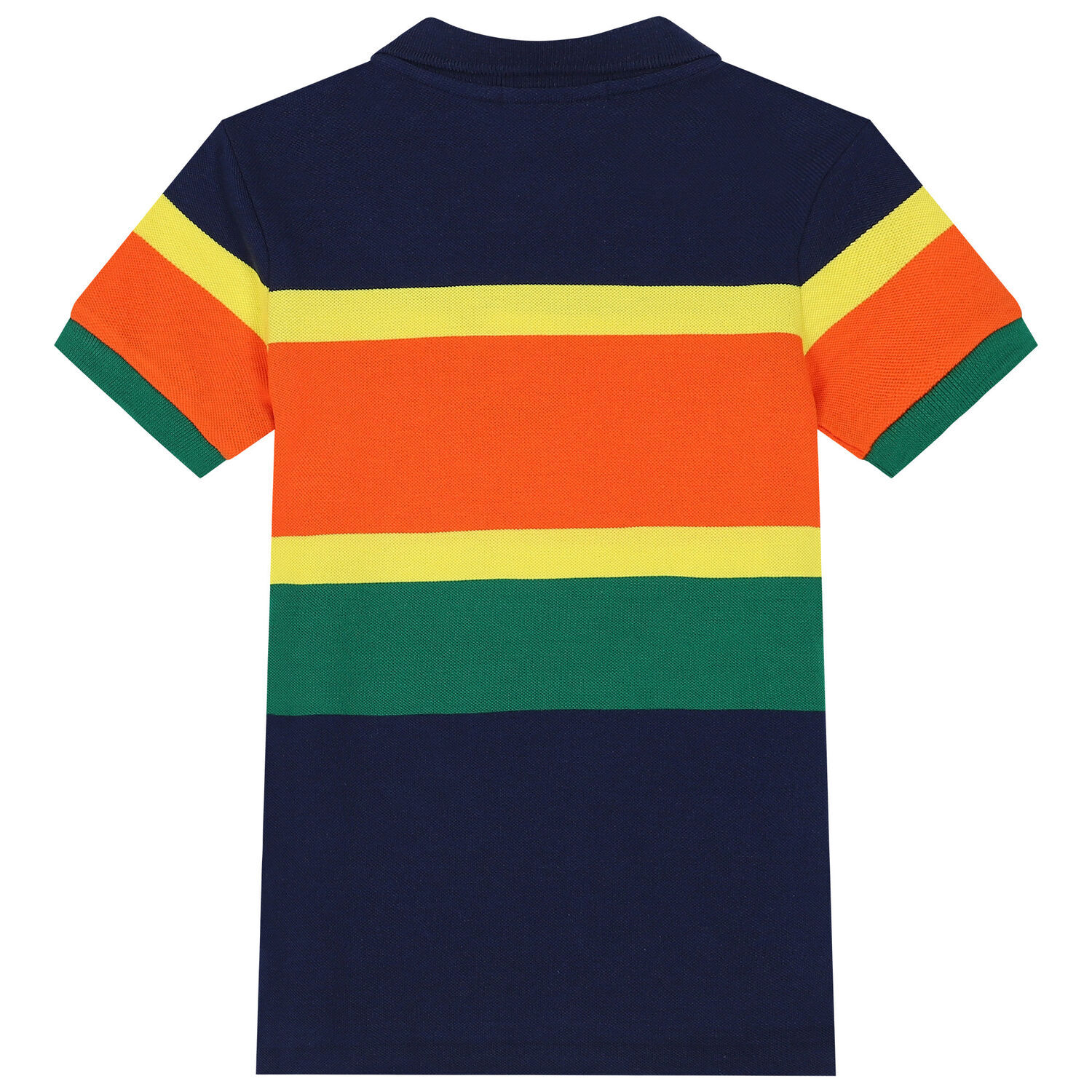 Boys Navy, Green & Orange Logo Polo Shirt, 1, hi-res
