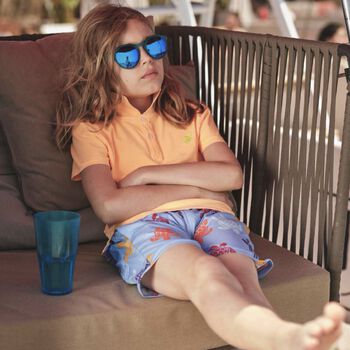 Boys Blue Turtle Swim Shorts