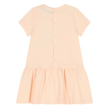 Younger Girls Pink Necklace Logo Dress