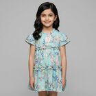 Younger Girls Blue Butterflies Logo Dress, 2, hi-res