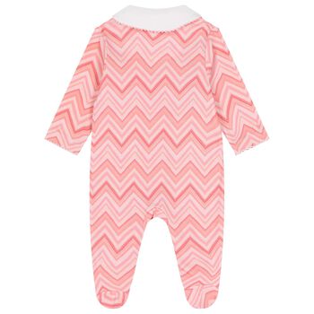Baby Girls Pink Zig Zag Babygrow