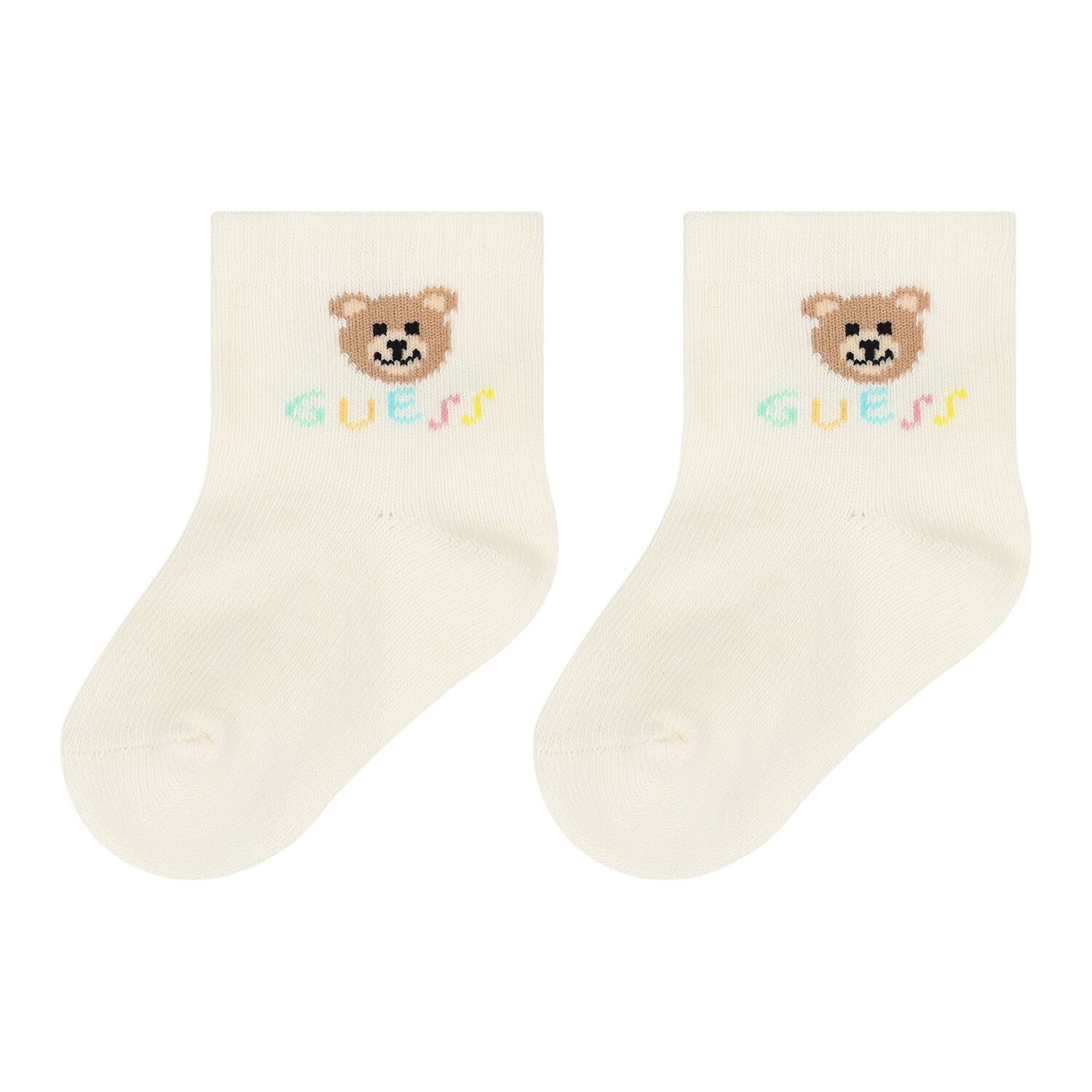 Beige & Ivory Logo Socks ( 3-Pack ), 1, hi-res