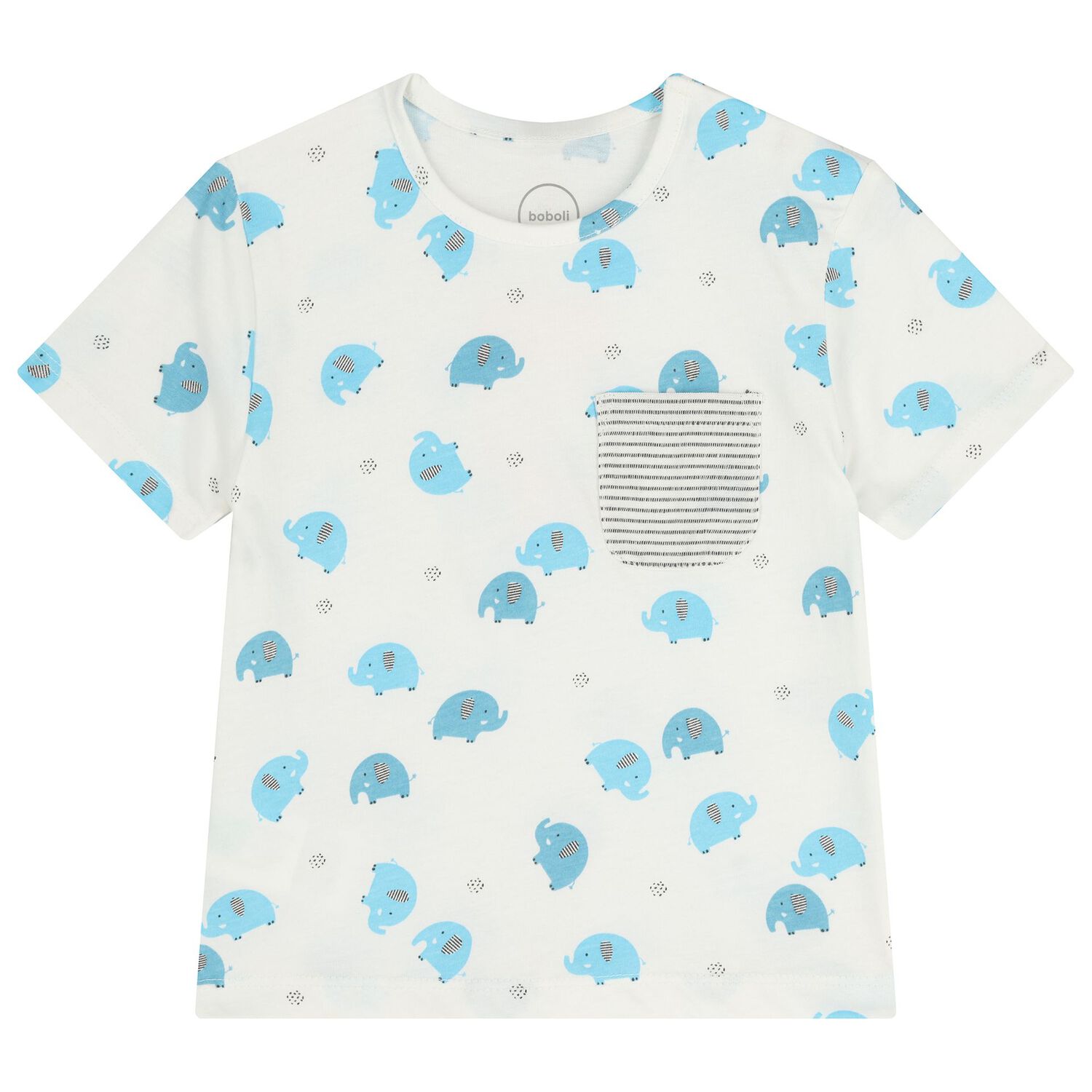 Baby Boys White & Grey Elephant Shorts Set, 1, hi-res