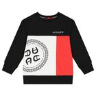 Boys Black, White & Red Logo Sweatshirt, 1, hi-res
