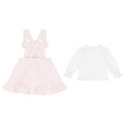 Baby Girls White & Pink Skirt Set, 1, hi-res
