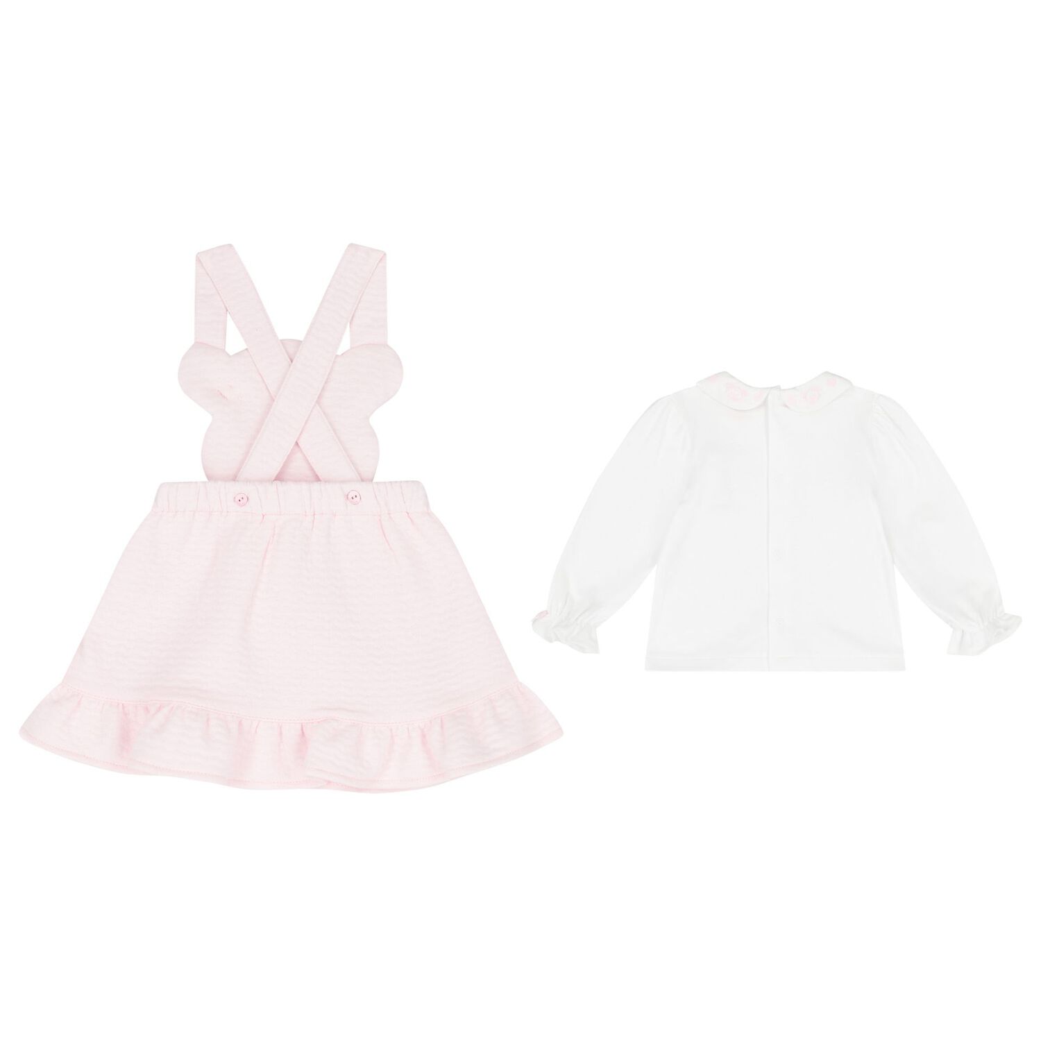 Baby Girls White & Pink Skirt Set, 1, hi-res image number null