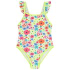 Girls Multi-Coloured Floral Swimsuit , 1, hi-res
