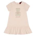 Younger Girls Pink Faux Fur Teddy Bear Dress, 3, hi-res