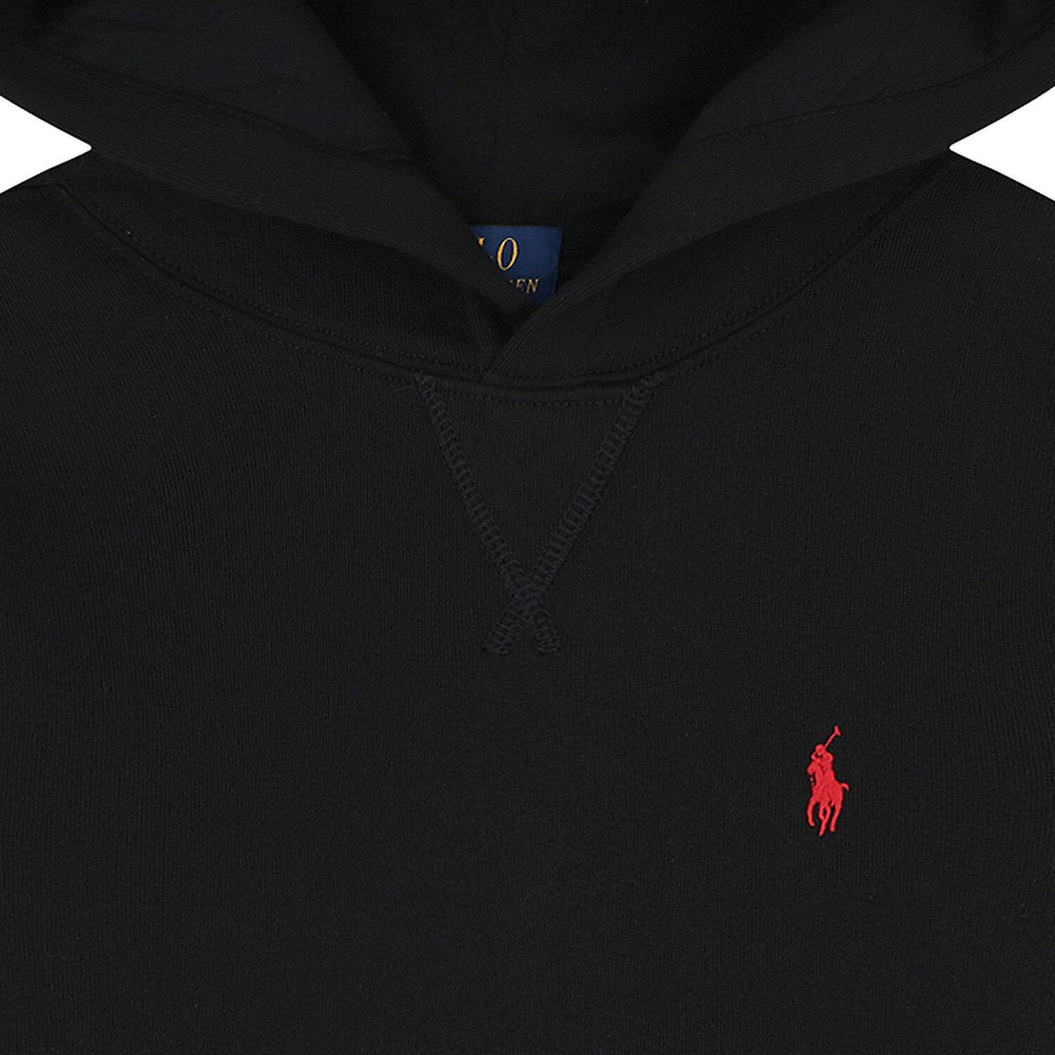 Boys Black Logo Hooded Top, 1, hi-res