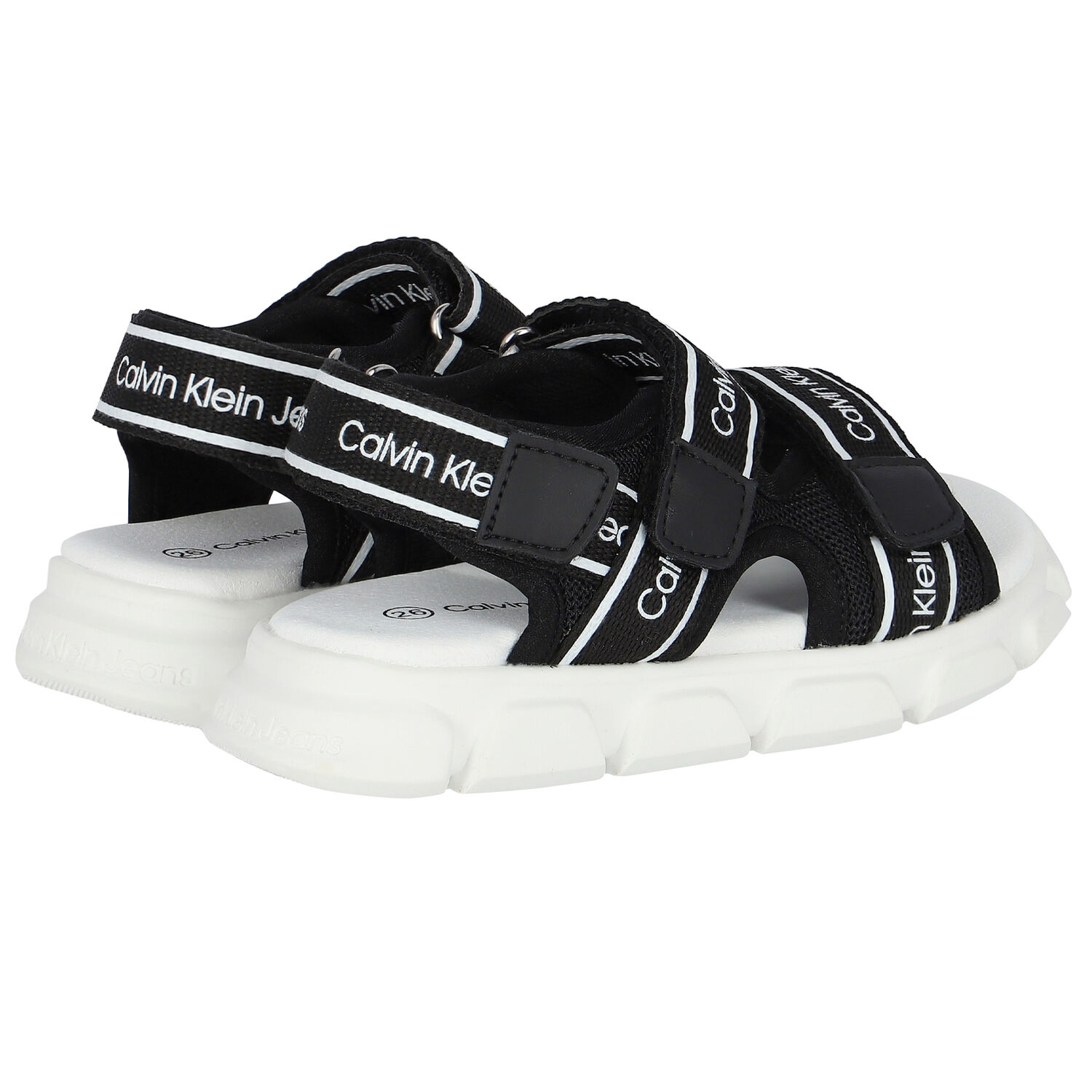 Black & White Logo Sandals, 1, hi-res