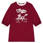 Girls Burgundy Horse Logo Dress, 1, hi-res