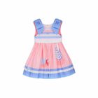 Girls Pink, White & Blue Dress, 1, hi-res