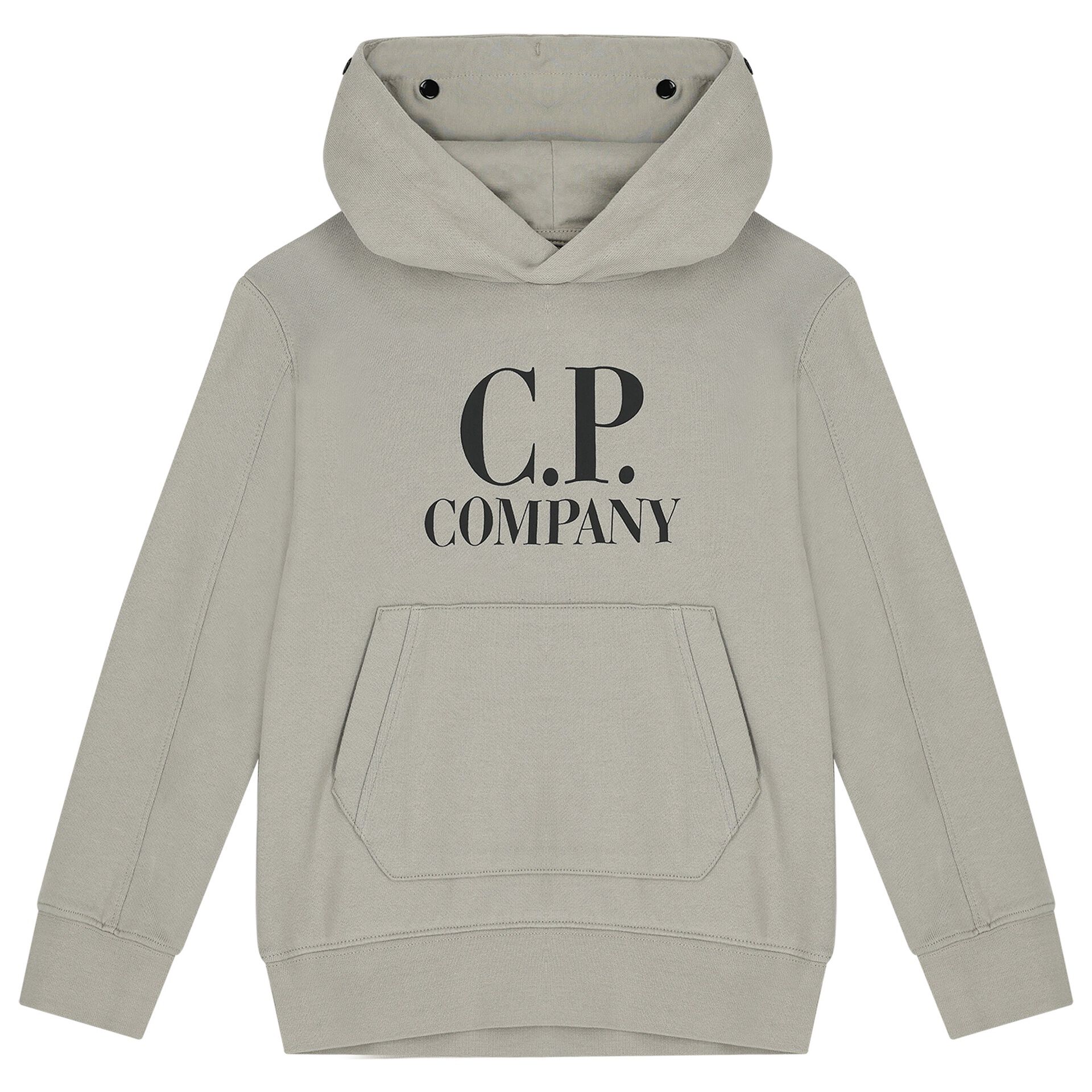 C.P Company Boys Grey Logo Hooded Top Junior Couture UK