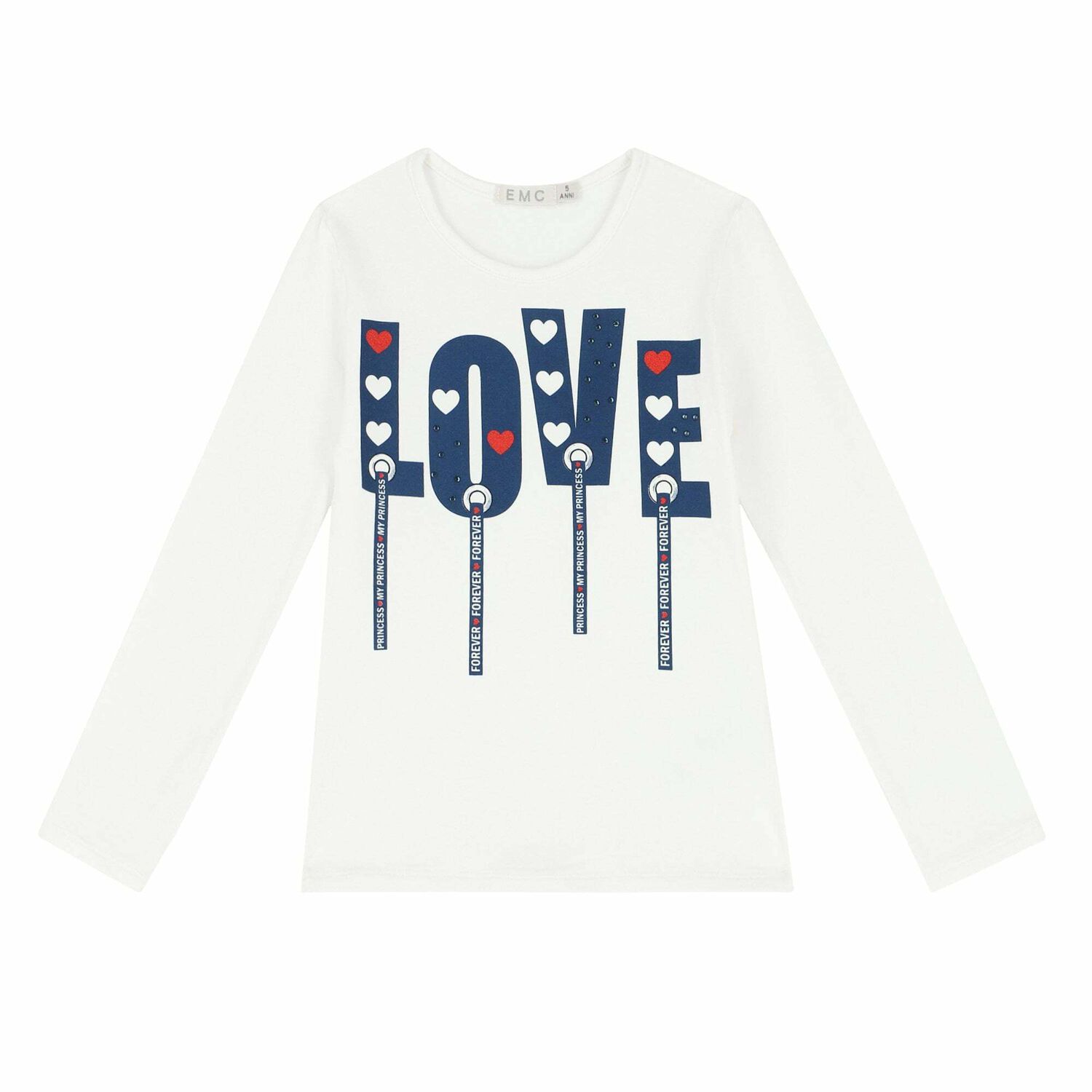 Girls White & Navy Blue Skirt Set, 1, hi-res image number null