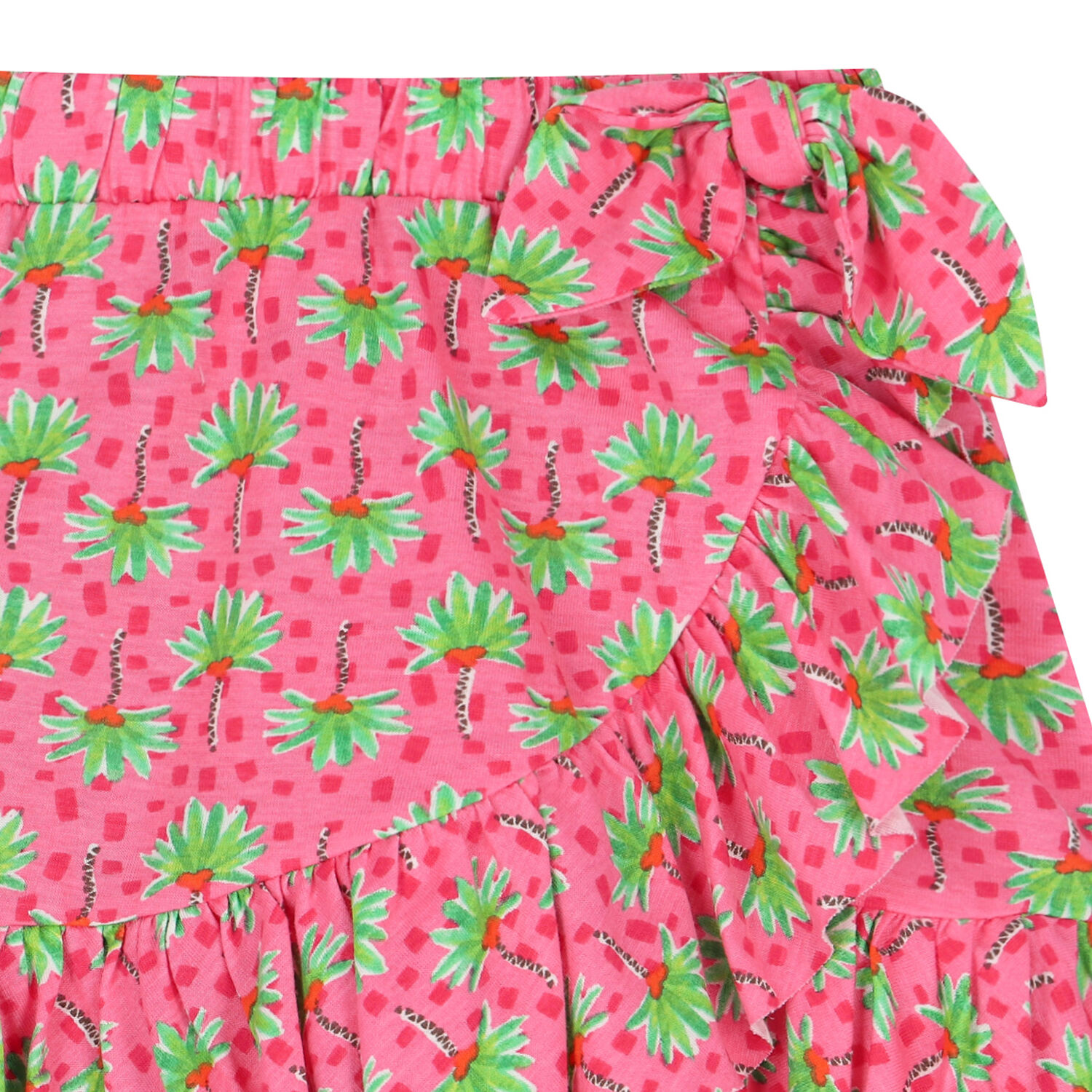 Girls Pink & Green Floral Skirt, 2, hi-res