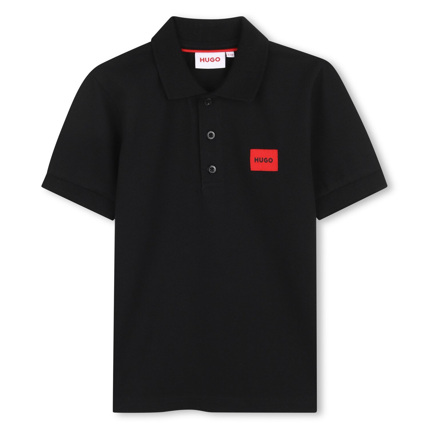 Boys Mini Me Black Logo Polo Shirt, 1, hi-res