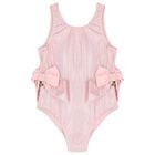 Girls Pink Iridescent Shimmer Swimsuit, 1, hi-res