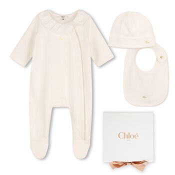 Baby Girls Ivory Babygrow Gift Set