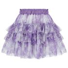 Girls White & Purple Skirt Set, 1, hi-res