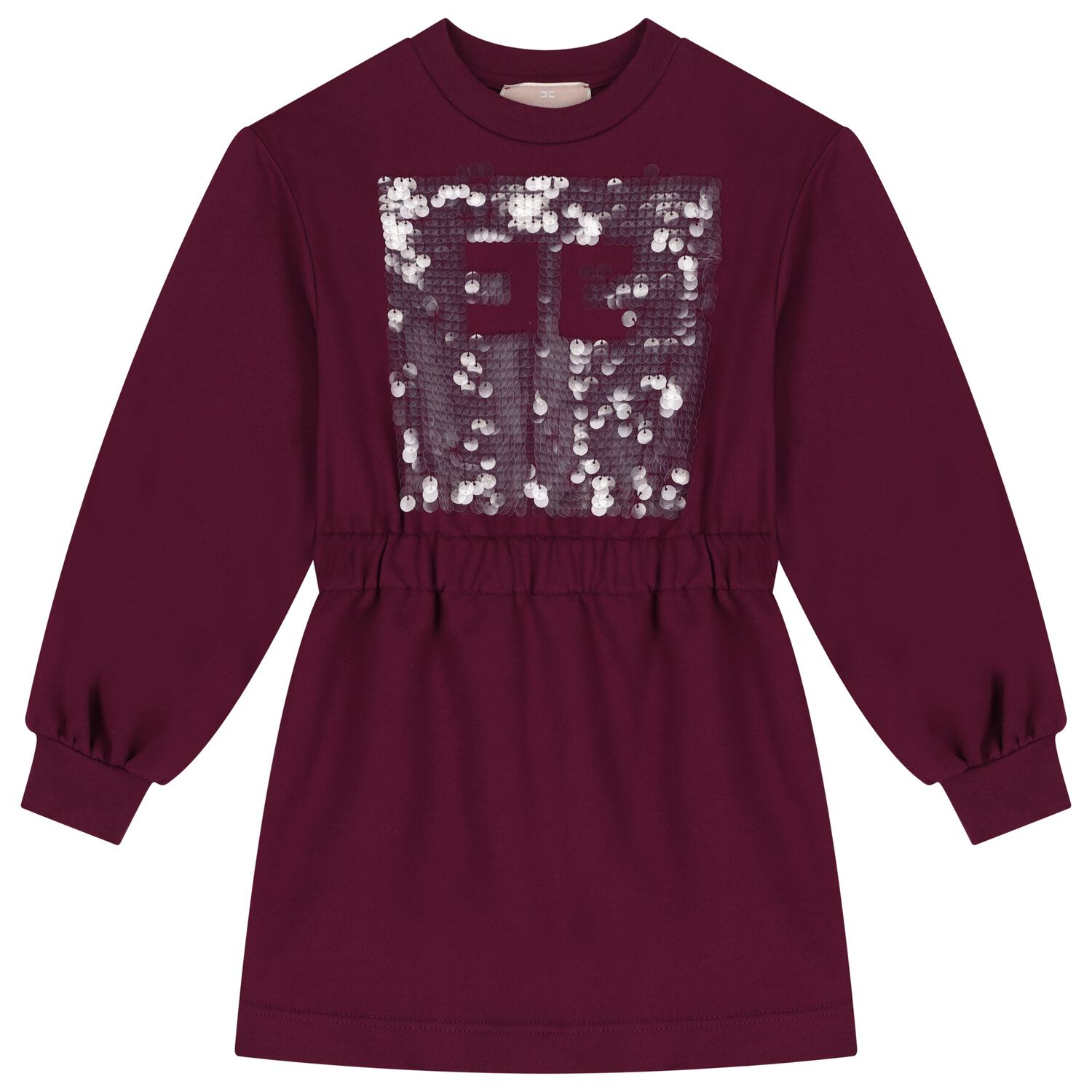 Girls Burgundy Embellished Logo Dress, 3, hi-res