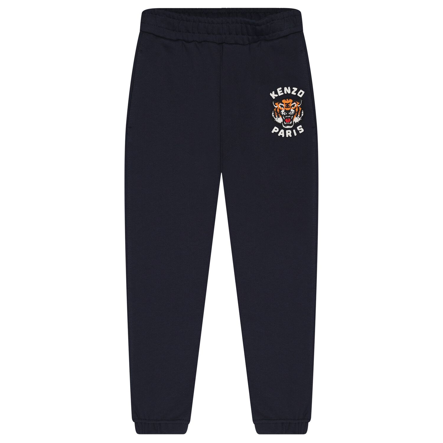 Boys Navy Blue Tiger Logo Joggers, 1, hi-res